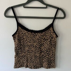Vintage Brandy Melville Crop Top - Cheetah Print